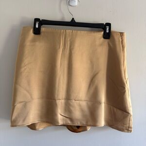 Show me your mumu gold metallic mini skirt skort size XL